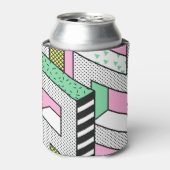 Abstrakte Memphis: 80er geometrische Formen. Dosenkühler (Kanne Vorderseite)