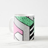 Abstrakte Memphis: 80er geometrische Formen. Kaffeetasse (Vorderseite Links)