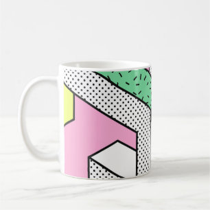 Abstrakte Memphis: 80er geometrische Formen. Kaffeetasse