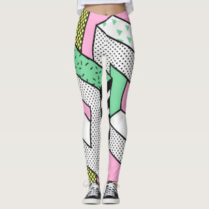 Abstrakte Memphis: 80er geometrische Formen. Leggings