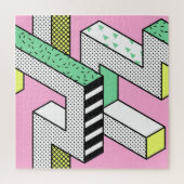 Abstrakte Memphis: 80er geometrische Formen. Puzzle (Vertikal)