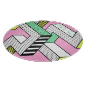 Abstrakte Memphis: 80er geometrische Formen. Schneidebrett (Ecke)