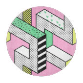 Abstrakte Memphis: 80er geometrische Formen. Schneidebrett (Vorderseite)