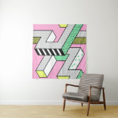 Abstrakte Memphis: 80er geometrische Formen. Wandteppich (Beispiel (Horizontal))