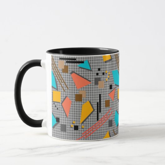 Abstrakte Memphis geometrische Formen Patches Retr Tasse (Links)