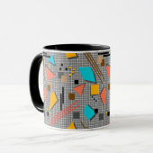 Abstrakte Memphis geometrische Formen Patches Retr Tasse (Vorderseite Links)