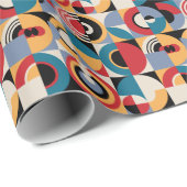 Abstrakte Memphis: Geometrischer Vintager Stil. Geschenkpapier (Rolleneckpunkt)