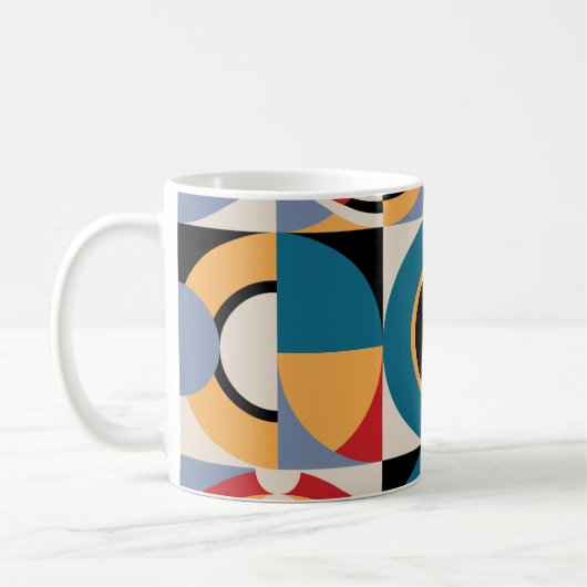 Abstrakte Memphis: Geometrischer Vintager Stil. Kaffeetasse (Links)