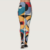 Abstrakte Memphis: Geometrischer Vintager Stil. Leggings (Rückseite)