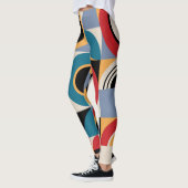 Abstrakte Memphis: Geometrischer Vintager Stil. Leggings (Links)
