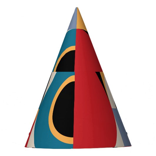 Abstrakte Memphis: Geometrischer Vintager Stil. Partyhütchen (Vorderseite)