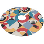 Abstrakte Memphis: Geometrischer Vintager Stil. Polyester Weihnachtsbaumdecke (Schrägansicht)