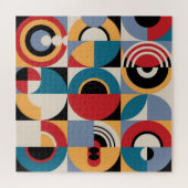Abstrakte Memphis: Geometrischer Vintager Stil. Puzzle (Horizontal)