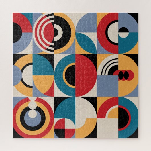 Abstrakte Memphis: Geometrischer Vintager Stil. Puzzle (Vertikal)