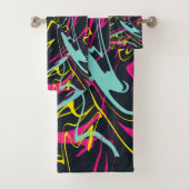 Abstrakte Memphis-Muster Badhandtuch Set (Insitu)