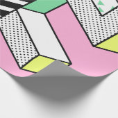 Abstrakte Memphis Nahtlose Muster mit 3d Geometr Geschenkpapier (Ecke)