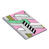 Abstrakte Memphis Nahtlose Muster mit 3d Geometr Notizblock (Rechte Seite)