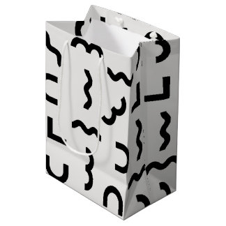Abstrakte Memphis Waves & Shapes Mittlere Geschenktüte
