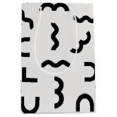Abstrakte Memphis Waves & Shapes Mittlere Geschenktüte (Vorderseite)