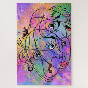 Abstrakte Menschen sehen sich Moods gegenüber - ku Puzzle