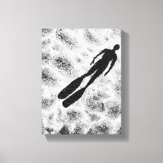 Abstrakte menschliche Silhouette – Modern Schwarz Leinwanddruck