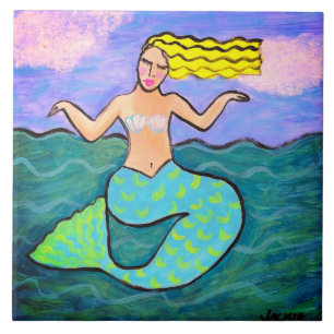 Abstrakte Mermaid-Malerei Fliese