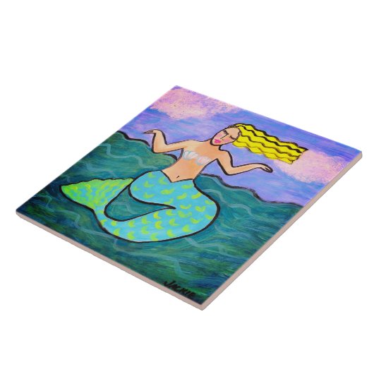 Abstrakte Mermaid-Malerei Fliese (Seite)