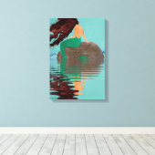 Abstrakte Mermaid Rock Water Wrapped Canvas Leinwanddruck (Insitu (Holzboden))