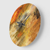 abstrakte Metallfarbe, orange rot  Große Wanduhr (Winkel)