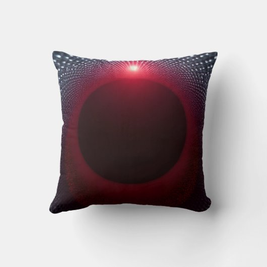 Abstrakte Metallische Echo-Kammer mit Roter Soundw Kissen (Rückseite)