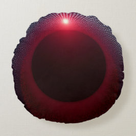 Abstrakte Metallische Echo-Kammer mit Roter Soundw Rundes Kissen