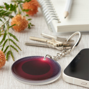 Abstrakte Metallische Echo-Kammer mit Roter Soundw Schlüsselanhänger