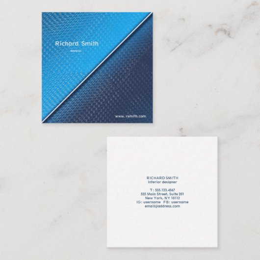 Abstrakte metallische gebürstete quadratische visitenkarte (Vorne/Hinten)