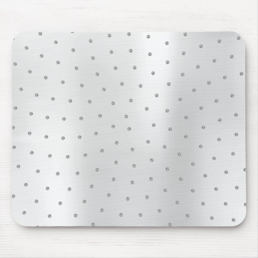 Abstrakte metallische Swarovski-Kristalle Silbergr Mousepad (Vorne)