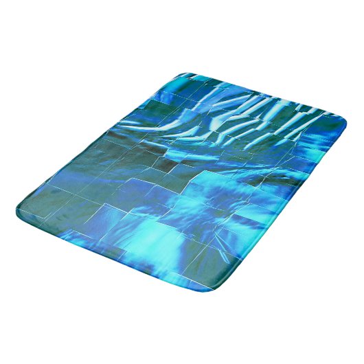 Abstrakte metallische Textur des Himmelsmosaiks Badematte (Schrägansicht)