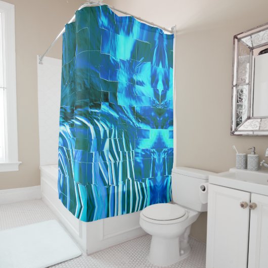 Abstrakte metallische Textur des Himmelsmosaiks Duschvorhang (Beispiel)