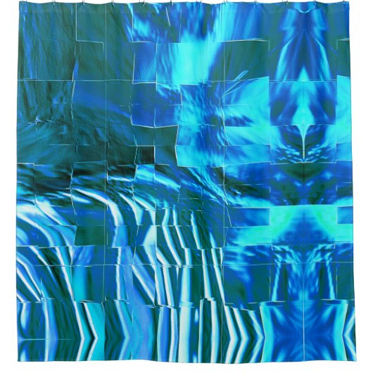 Abstrakte metallische Textur des Himmelsmosaiks Duschvorhang (Vorderseite)