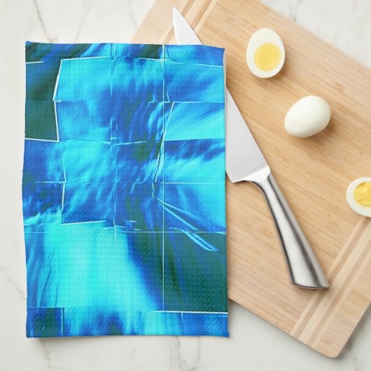 Abstrakte metallische Textur des Himmelsmosaiks Geschirrtuch (Viertel Falte)