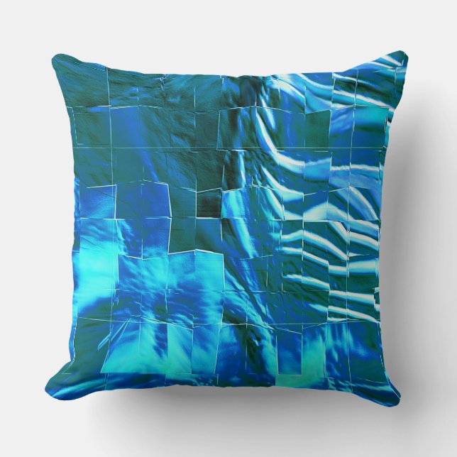 Abstrakte metallische Textur des Himmelsmosaiks Kissen (Vorderseite)