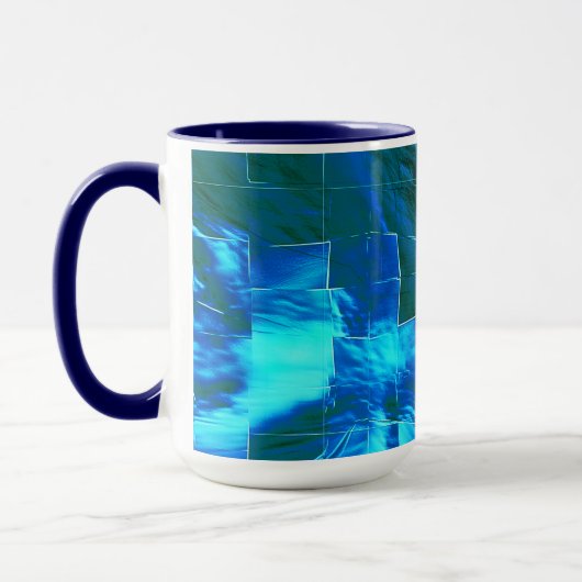 Abstrakte metallische Textur des Himmelsmosaiks Tasse (Links)