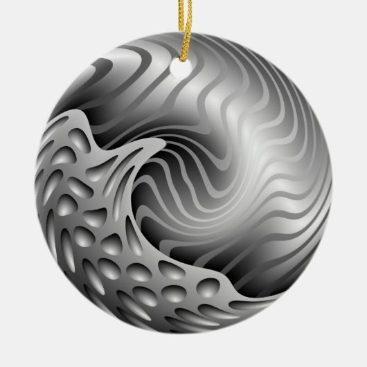 Abstrakte Metallstrudel-Weihnachtsverzierung Keramik Ornament (Vorne)