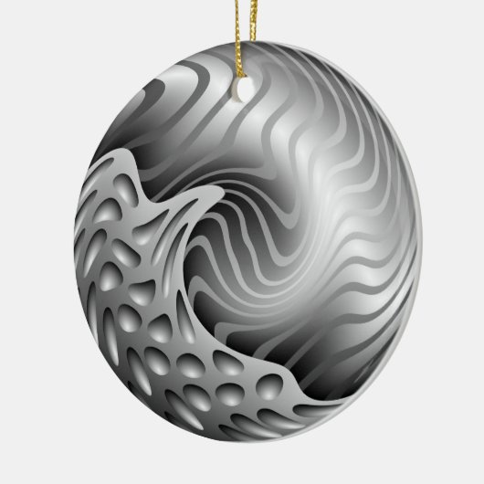 Abstrakte Metallstrudel-Weihnachtsverzierung Keramik Ornament (Links)