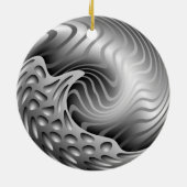 Abstrakte Metallstrudel-Weihnachtsverzierung Keramik Ornament (Hinten)