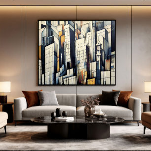 Abstrakte Metropole Leinwanddruck