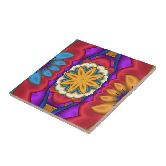 Abstrakte mexikanische Flora Tile Fliese (Seite)