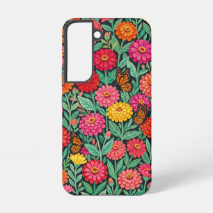 Abstrakte mexikanische Zinnien Schmetterlinge Sams Samsung Galaxy Hülle