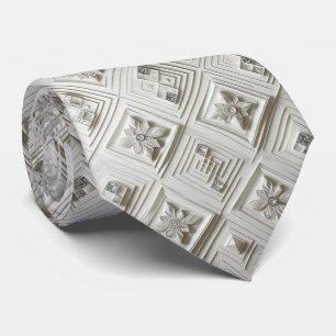 Abstrakte Mid-Century-Modern Weiße Diamanten Krawatte