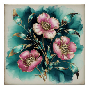 Abstrakte Milchprodukte in elektromagnetischen Wel Poster