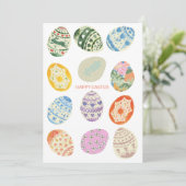 Abstrakte Minimal farbenfrohe Eier Osterreise Kart Einladung (Stehend Vorderseite)