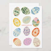 Abstrakte Minimal farbenfrohe Eier Osterreise Kart Einladung (Vorne/Hinten)